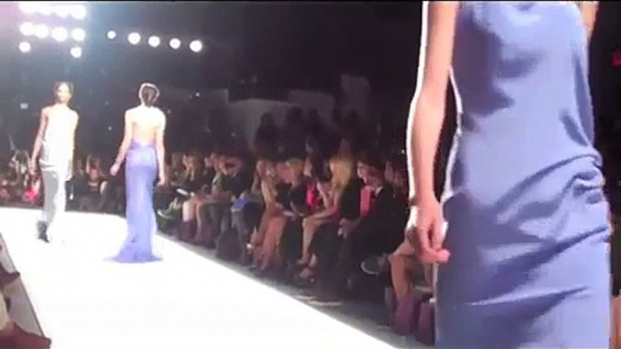 Models tripping and falling during Venexiana fashion shows