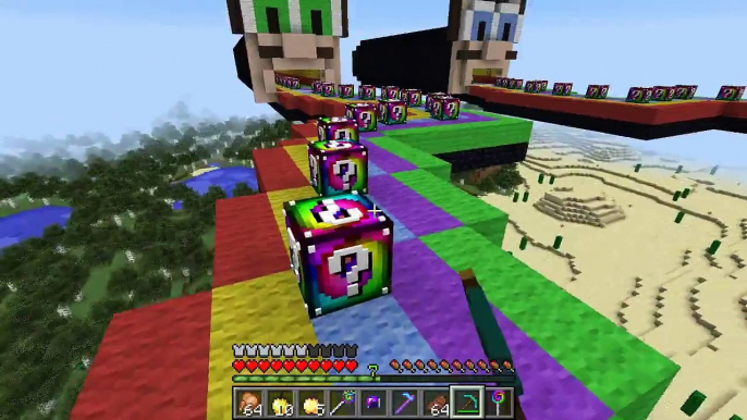 Minecraft PopularMMOs RAINBOW DIMENSION LUCKY BLOCK RACE - Lucky Block Mod - Modded Mini-Game