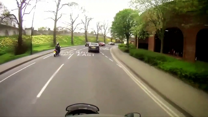 Motorcycle Hits Pedestrian | Old Lady Walks Through Traffic