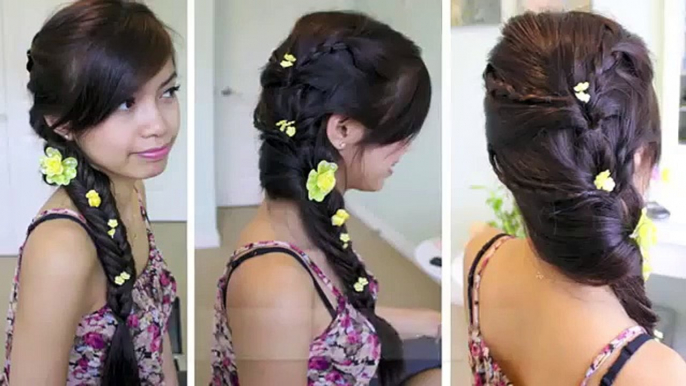 Fancy Fishtail Braid Hairstyle for Medium Long Hair Tutorial