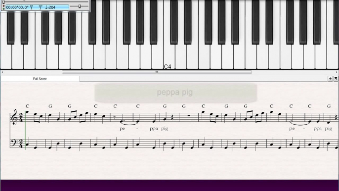 peppa pig how to play on keyboard