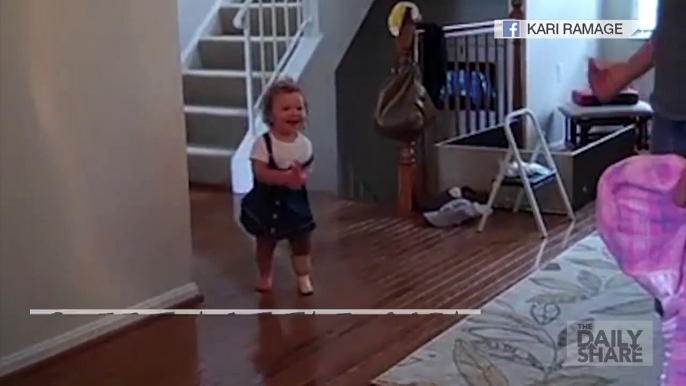 Watch the moment this little girl takes her first steps, thanks to her new prosthetic leg