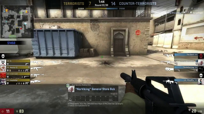 CS-GO Ace and 1v4 clutch with 11hp