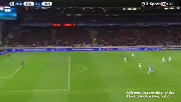 Artem Dzyuba 0:1 Counter Attack Goal - Olympique Lyon v. Zenit St. Petersburg 04.11.2015 HD