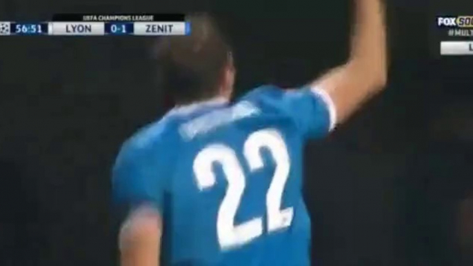 Artem Dzyuba Second Goal 0-2 | Olympique Lyon vs Zenit St. Petersburg 04.11.2015 HD