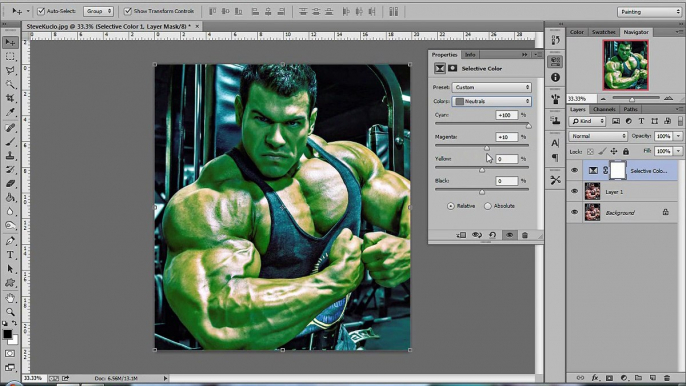 Adobe Photoshop CC tutorials - HULK