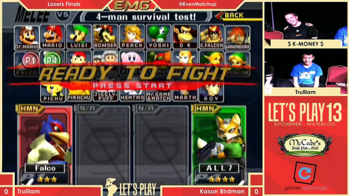 Lets Play 13 - Kason Birdman vs Trulliam - Melee Singles Losers Finals