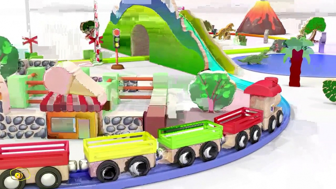 Trains For Children Educational Cartoons For Babies 1 year | Learn Wild Animals With A Zoo