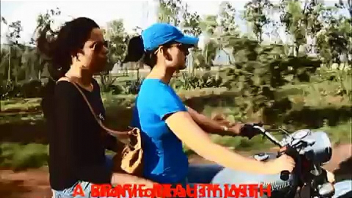 Girl riding driving bullet Royal Enfield Punjabi