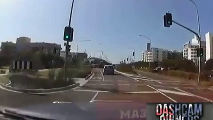 Woman crashes into car while trying to U turn Caught on Dash Cam