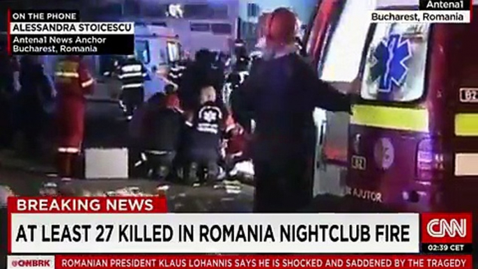 Romanian nightclub fire leaves 27 dead, scores injured