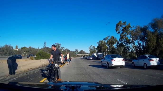 Motorcycle Crash Captured on Dashcam