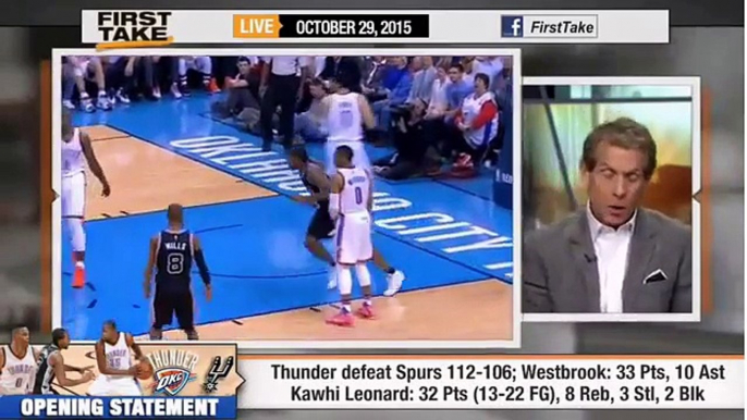 ESPN First Take | Russell Westbrook Leads Thunder Defeat Spurs 112 - 106
