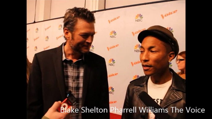 The Voice - Season 9 Blake Shelton and Pharrell Williams at Premiere Red Carpet