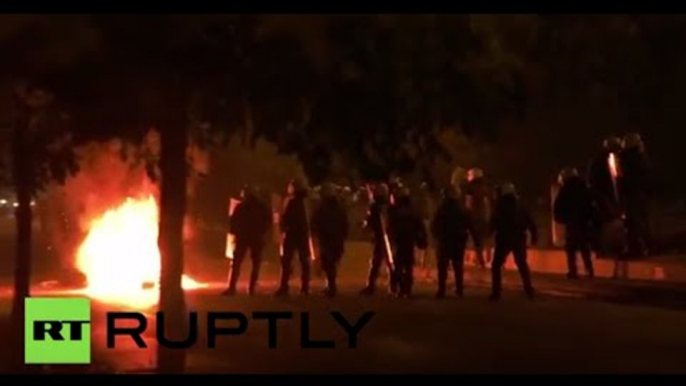 Greek Clashes: Protesters throw stones, bottles at riot police