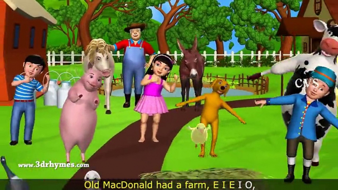 Old MacDonald Had A Farm - 3D Animation Animals Songs & Nursery Rhymes for Children