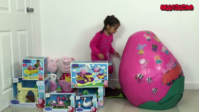 Peppa Pig Giant Eggs Surprise – New Peppa Pig Episodes In English Toys Unboxing + Kinder