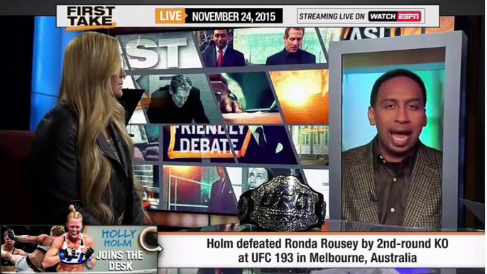 ESPN First Take - Holly Holm on Ronda Rousey Backlash & A Rematch!