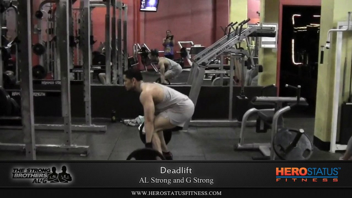 Deadlift Workout - 225lbs Barbell Deadlift - The Strong Brothers AL and G