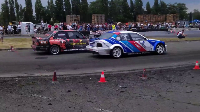 BMW E30 V8 4.0 VS BMW E36 2.5 TURBO (Round 1)- SERBIAN DRIFT CHAMPIONSHIP - SDC 07.07.2013