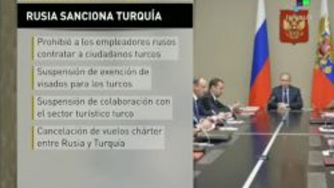 Rusia impone sanciones a Turquía tras derribo de su avión Su-24