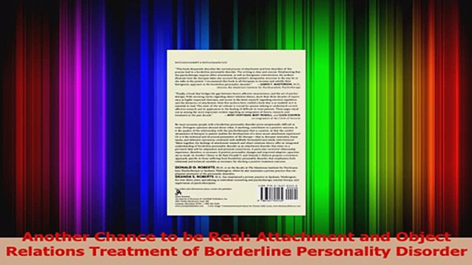 Read  Another Chance to be Real Attachment and Object Relations Treatment of Borderline Ebook Free