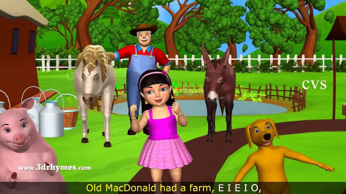 Old MacDonald Had A Farm 3D Animation Animals Songs & Nursery Rhymes for Children