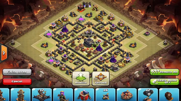 Clash of clans - Town hall 8 (th8) war base best 2015 anti 3stars New update + REPLAY