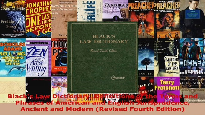 Download  Blacks Law Dictionary Definitions of the Terms and Phrases of American and English PDF Online