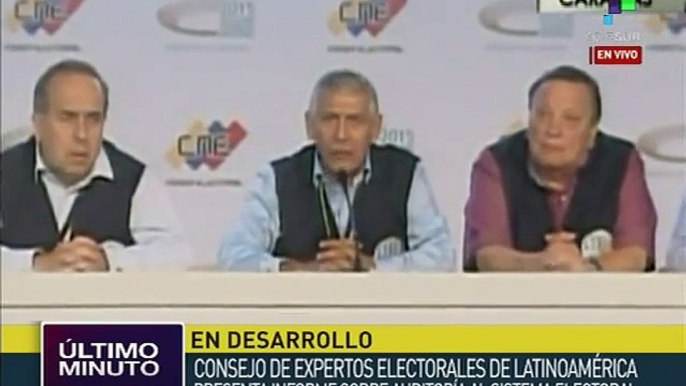 "Cero errores" en sistema electoral venezolano, concluyen expertos