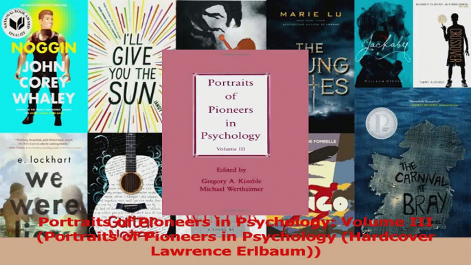 PDF Download  Portraits of Pioneers in Psychology Volume III Portraits of Pioneers in Psychology Download Online