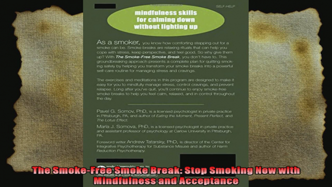 The SmokeFree Smoke Break Stop Smoking Now with Mindfulness and Acceptance