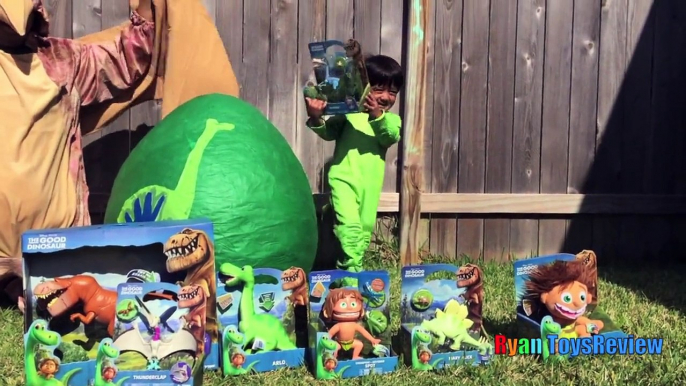 GIANT EGG SURPRISE OPENING The Good Dinosaur movie Disney Toys World Biggest Surprise Egg