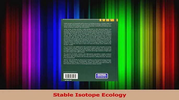 Download  Stable Isotope Ecology PDF Free