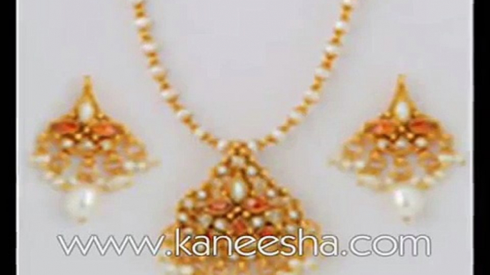 Ethnic Indian Gold Jewelry, Enameled Gold Plated Jewelry