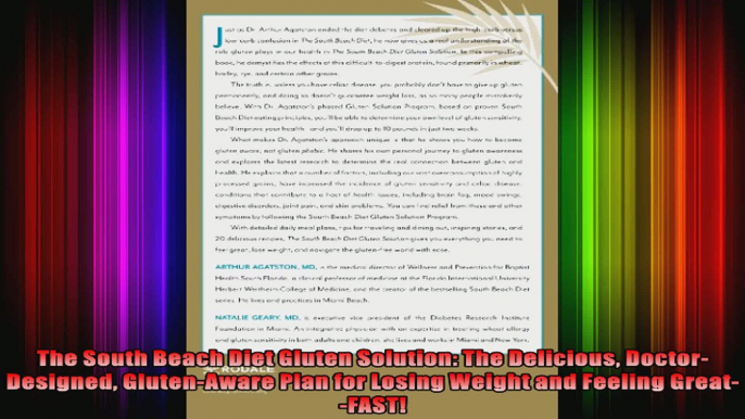 The South Beach Diet Gluten Solution The Delicious DoctorDesigned GlutenAware Plan for