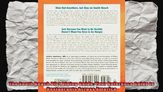 The South Beach Diet Dining Guide Your Reference Guide to Restaurants Across America