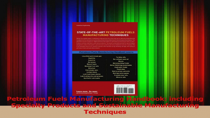 Download  Petroleum Fuels Manufacturing Handbook including Specialty Products and Sustainable PDF Online