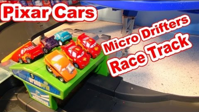 Pixar Cars Micro Drifter Race with Lightning McQueen Cars from Cars and Cars2 even Mater