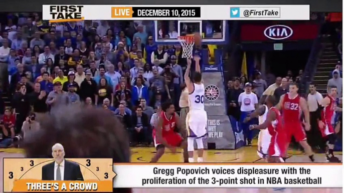 ESPN First Take - Spurs  Gregg Popovich Hates Warriors 3-Pointer Shot