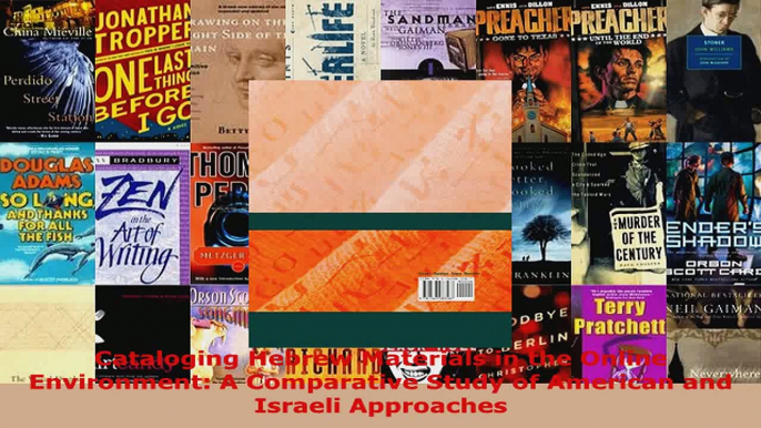 Read  Cataloging Hebrew Materials in the Online Environment A Comparative Study of American and EBooks Online