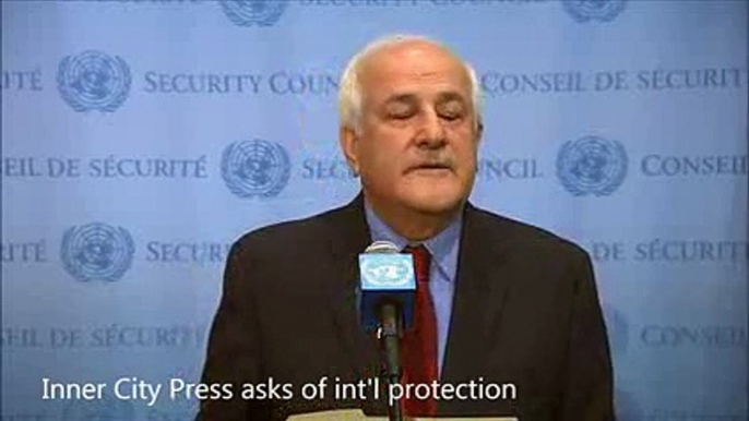 New Duck ICP Asks Palestines Mansour of Intl Protection He Says Israel Violates 4th Geneva Cites R2P