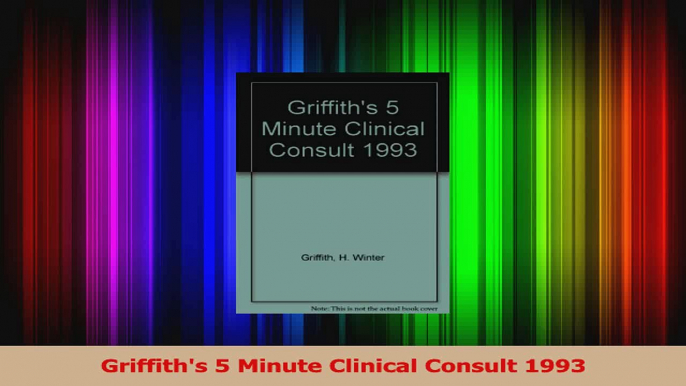 Griffiths 5 Minute Clinical Consult 1993 PDF