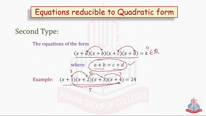 Equations Reducible to Quadratic form ( Question No. 6 , Question No. 10 & Question No. 12 )