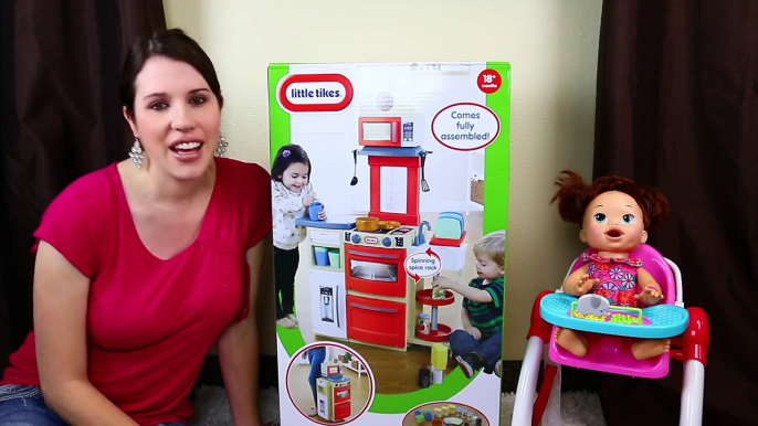 Baby Alive Lucy Plays With Little Tikes Play Kitchen Splish Splash Sink And Stove DisneyCa