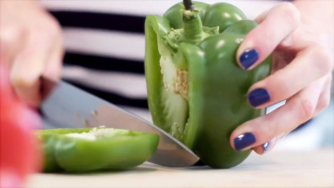 How to Cut a Bell Pepper - Cooking Quick Tips - Weelicious