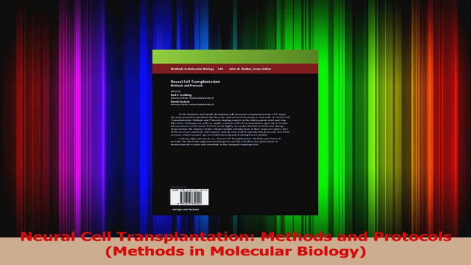 Download  Neural Cell Transplantation Methods and Protocols Methods in Molecular Biology Ebook Online