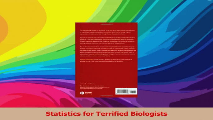 Statistics for Terrified Biologists PDF