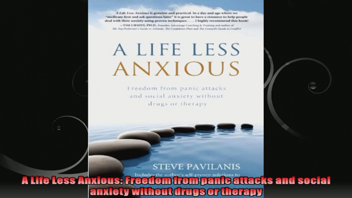 A Life Less Anxious Freedom from panic attacks and social anxiety without drugs or