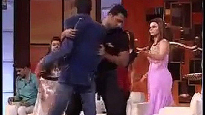 Indian bollywood girl and boy talk show real fighting Rakhi show